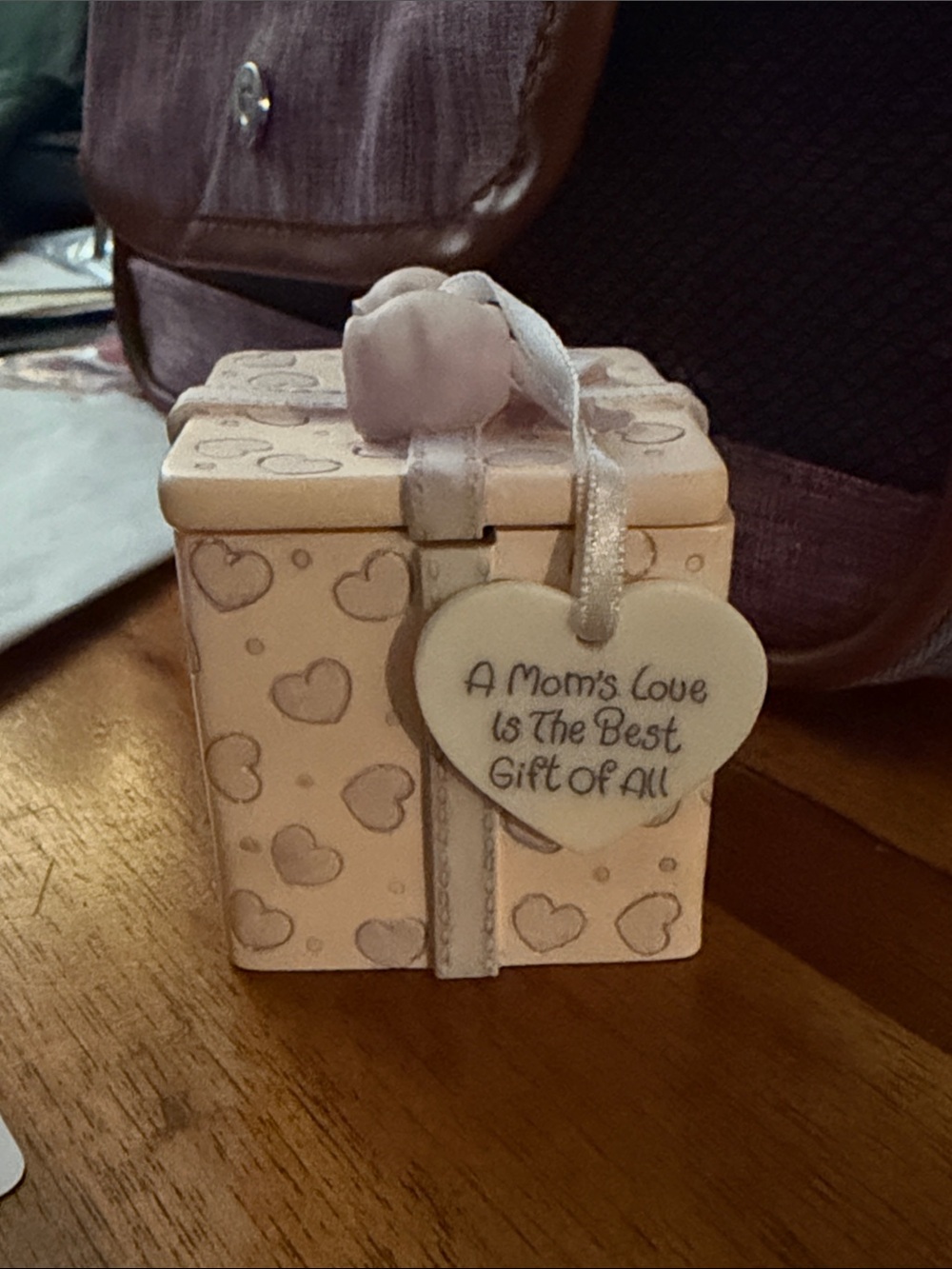 Precious Moments Pink Heart Gift Box Trinket